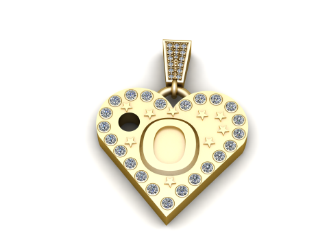O GOLD HAEART PENDANT Modèles 3D en vedette