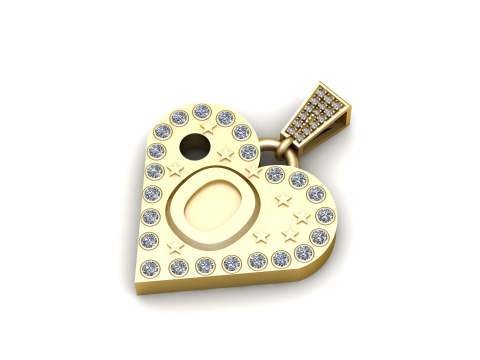 O GOLD HAEART PENDANT Modèles 3D en vedette