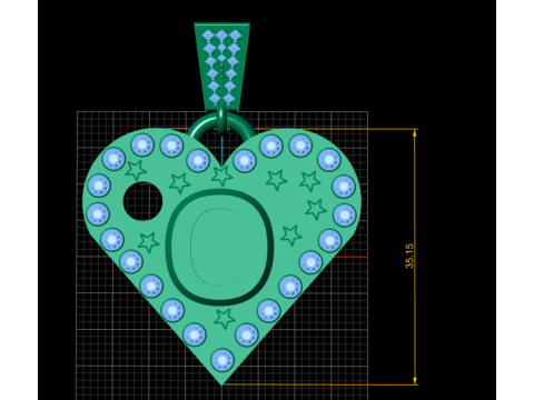 O GOLD HAEART PENDANT Modèles 3D en vedette