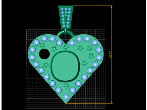 O GOLD HAEART PENDANT Modèles 3D en vedette