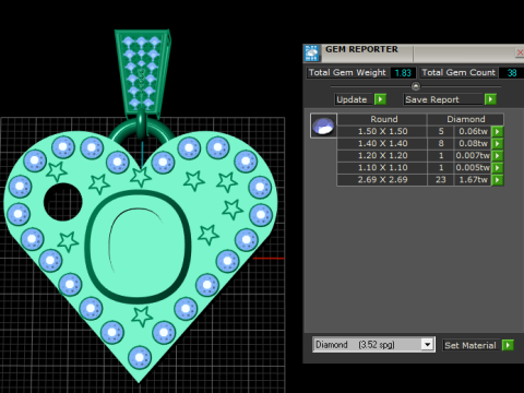 O GOLD HAEART PENDANT Modèles 3D en vedette