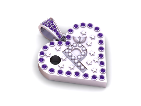 P GOLD HEART PENDANT 3D Принт Модель