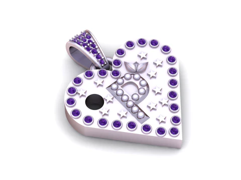 P GOLD HEART PENDANT 3D Print Model