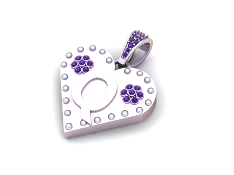 Q GOLD HEART PENDANT 3Dプリントモデル