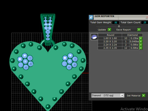 Q GOLD HEART PENDANT 3D Print Model