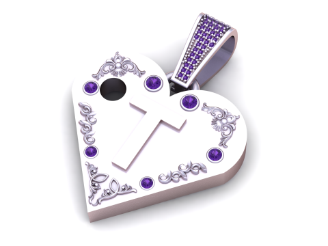 T GOLD HUEART PENDANT Modèles 3D en vedette