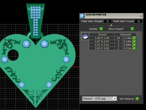 T GOLD HUEART PENDANT 3D Print Model