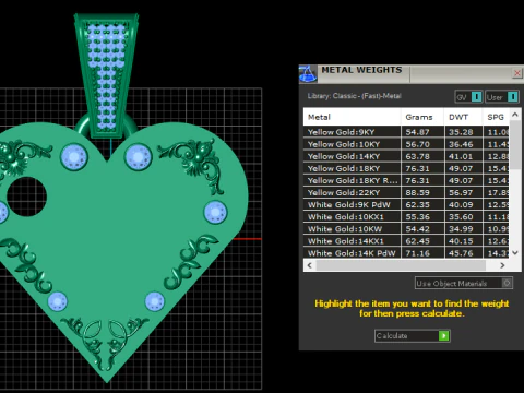 T GOLD HUEART PENDANT 3D Print Model