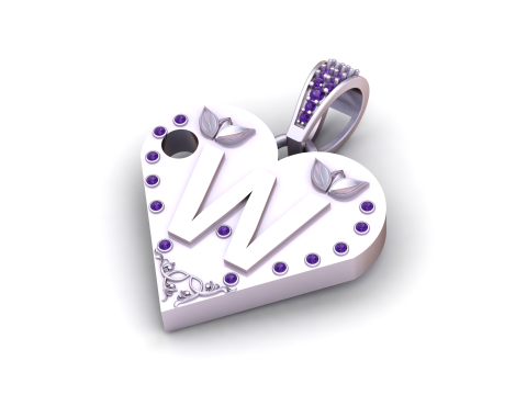 W GOLD HEART PENDANT Modelo de impresión 3D