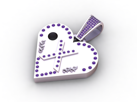 X GOLD HEART PENDANT 3D Принт Модель