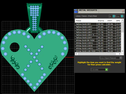 X GOLD HEART PENDANT 3D Print Model