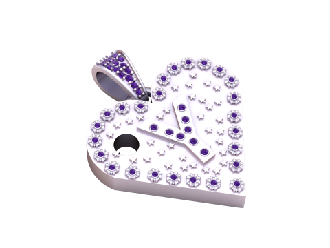Y GOLD HEART PENDANT 3D Druckmodell