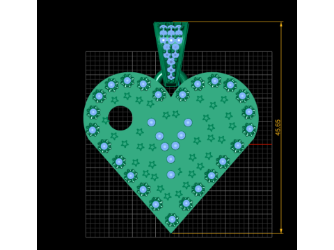 Y GOLD HEART PENDANT 3D Druckmodell