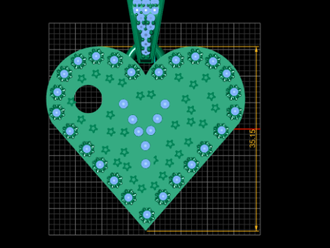 Y GOLD HEART PENDANT 3D Druckmodell