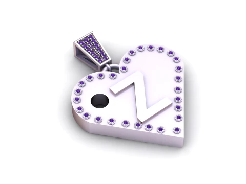 Z GOLD HEART PENDANT 3D Print Model