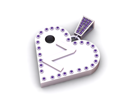 Z GOLD HEART PENDANT 3D 프린트 모델