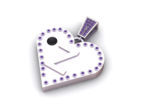 Z GOLD HEART PENDANT 3D Print Model