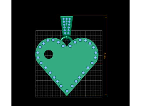 Z GOLD HEART PENDANT 3D 프린트 모델
