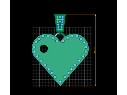 Z GOLD HEART PENDANT 3D Print Model