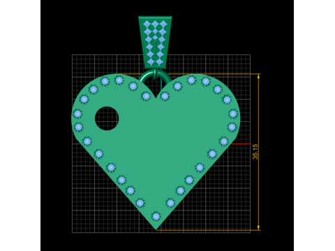 Z GOLD HEART PENDANT 3D 프린트 모델