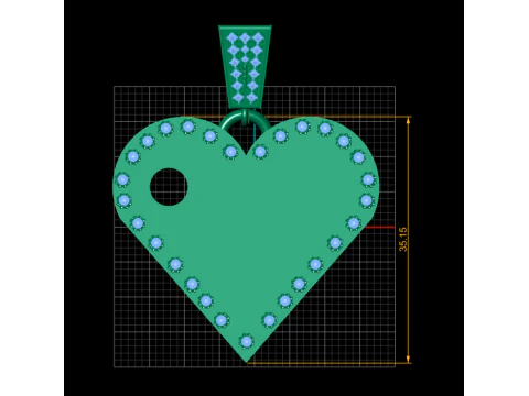Z GOLD HEART PENDANT 3D Print Model