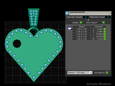 Z GOLD HEART PENDANT 3D 프린트 모델