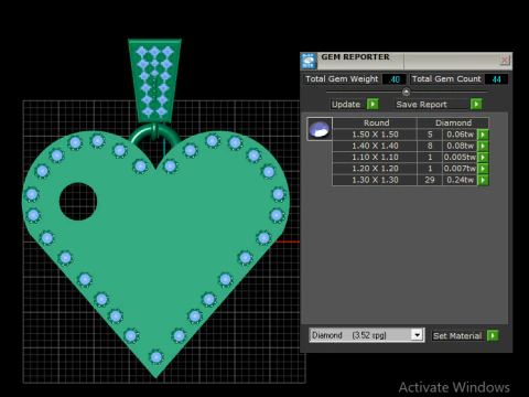 Z GOLD HEART PENDANT 3D Print Model