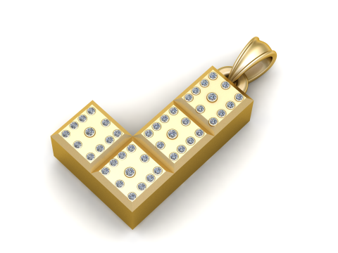 FLATE GOLD PENDANT Modello di stampa 3D