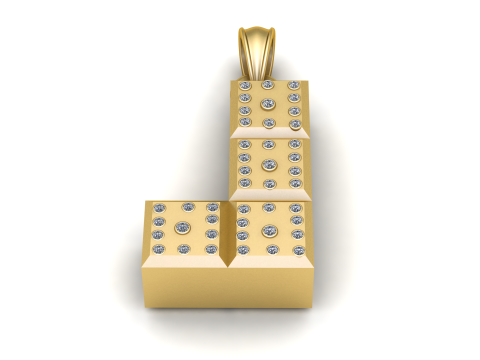 FLATE GOLD PENDANT Modello di stampa 3D