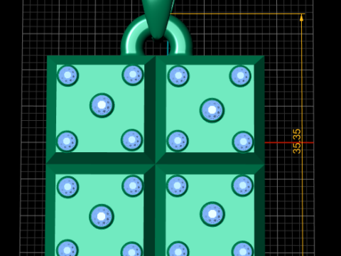 FOUR BOX GOLD PENEDANT 3D Baskı Modeli