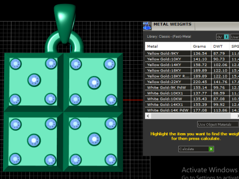 FOUR BOX GOLD PENEDANT 3D Baskı Modeli