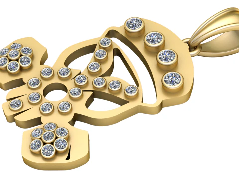 スカルの危険なペンダント 3Dプリントモデル