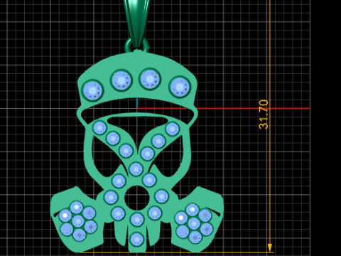 SKULL DANGEROUS PEDANT 3D Print Model