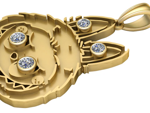 動物の面白いペンダント 3Dプリントモデル