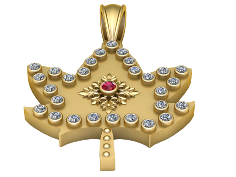 LEAVES GOLD PENDANT 3D Print Model