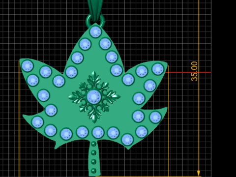 LEAVES GOLD PENDANT 3D Print Model