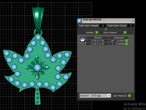LEAVES GOLD PENDANT 3D Print Model