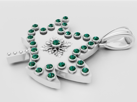 LEAVES GOLD PENDANT 3D Print Model