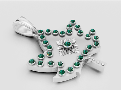 LEAVES GOLD PENDANT 3D Print Model