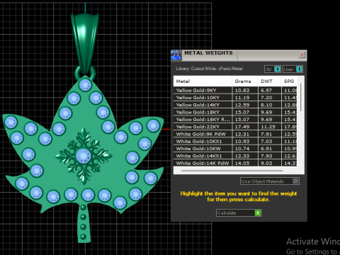 LEAVES GOLD PENDANT 3D Print Model