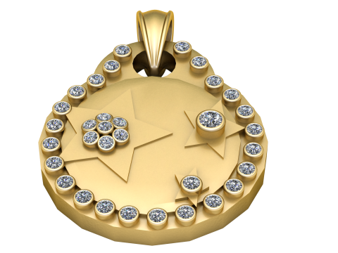 STARS GOLD PENDANT 3D Print Model