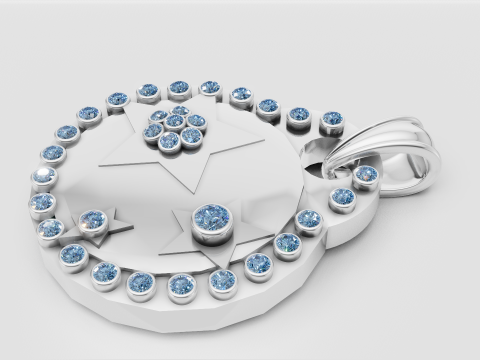 STARS GOLD PENDANT 3D Print Model