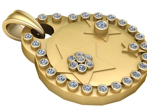 STARS GOLD PENDANT 3D Print Model