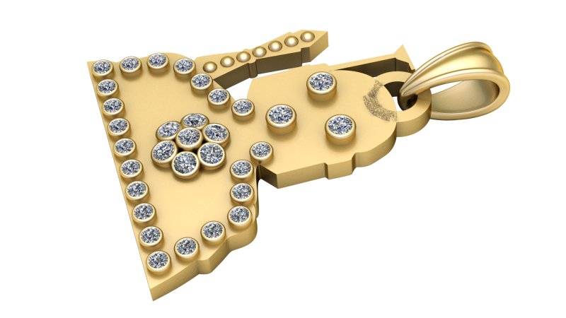 MEN GOLD PENDANT 3D Принт Модель .c4d .max .obj .3ds .fbx .stl .blend