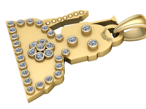 メンズ ゴールド ペンダント 3Dプリントモデル