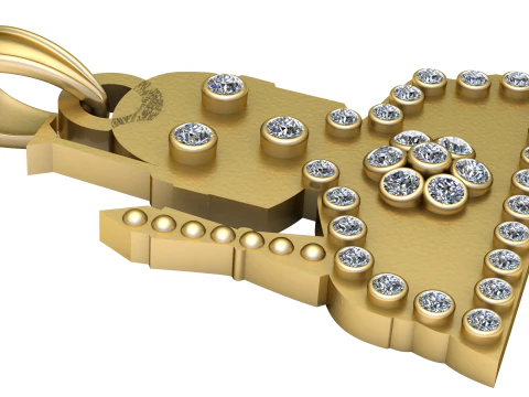 MEN GOLD PENDANT 3D Print Model
