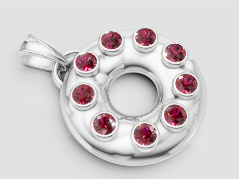 GOLD ROUND DIAMOUND PENDANT 3D 프린트 모델
