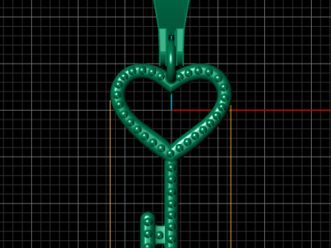 HEART KEY GOLD PENDANT 3D Print Model