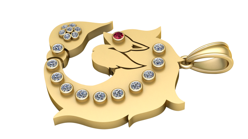 SHARK GOLD PENDANT Modelo de Impressão 3D .c4d .max .obj .3ds .fbx .stl .blend