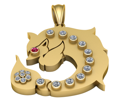 SHARK GOLD PENDANT Modelo de Impressão 3D